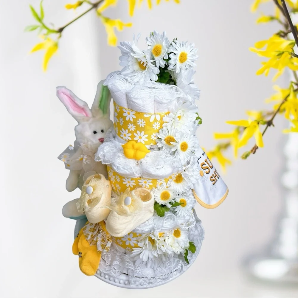 Bunny Diaper Cake, Easter Baby Shower